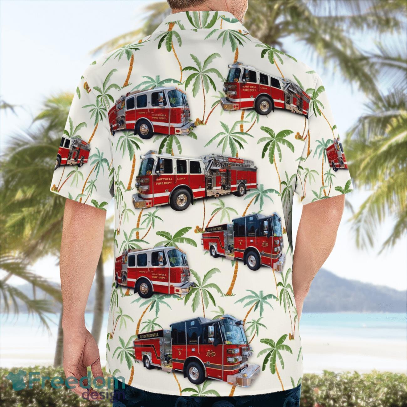 Hartwell, Georgia, City Of Hartwell Fire Department Beach Hawaiian Shirt image Hartwell, Georgia, City Of Hartwell Fire Department Beach Hawaiian Shirt Product Photo 2