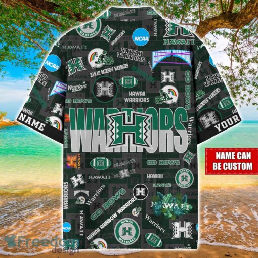 Hawaii Rainbow Warriors Logo Hawaiian Shirt For Fans Trending Beach Shirt Custom Name Product Photo 2