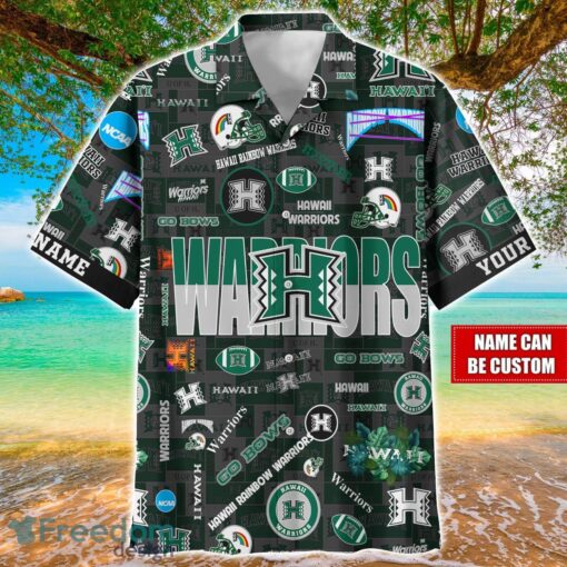 Hawaii Rainbow Warriors Logo Hawaiian Shirt For Fans Trending Beach Shirt Custom Name Product Photo 1