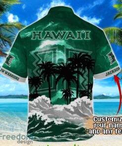 Hawaii Rainbow Warriors NCAA Hawaiian Shirt Coconut Tree Waves Beach Hawaii Shirt Custom Name For Fans image Hawaii Rainbow Warriors NCAA Hawaiian Shirt Coconut Tree Waves Beach Hawaii Shirt Custom Name For Fans Product Photo 3