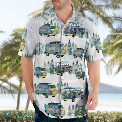 Hippie Volkswagen Samba Christmas Aloha Hawaiian Shirt Product Photo 4