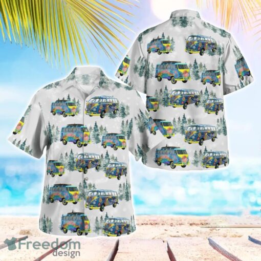 Hippie Volkswagen Samba Christmas Aloha Hawaiian Shirt Product Photo 1