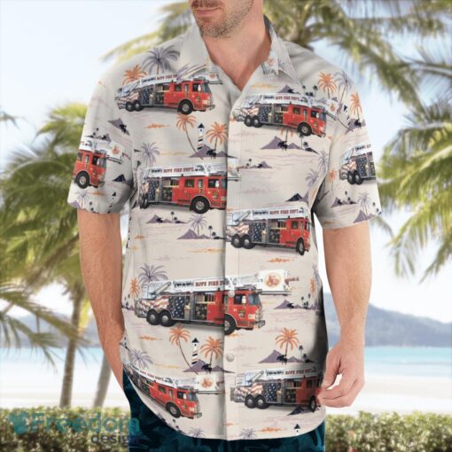 Hope Volunteer Fire Department, Indiana 3D Summer Aloha Hawaiian Shirt Product Photo 4