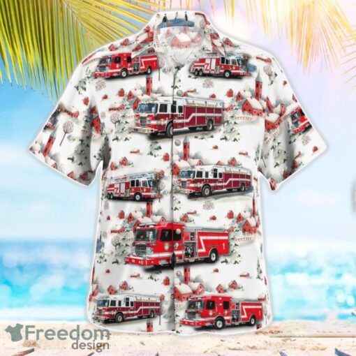 Houston Fire Department Christmas Aloha Hawaiian Shirt Product Photo 2