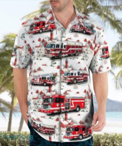 Houston Fire Department Christmas Aloha Hawaiian Shirt Product Photo 3