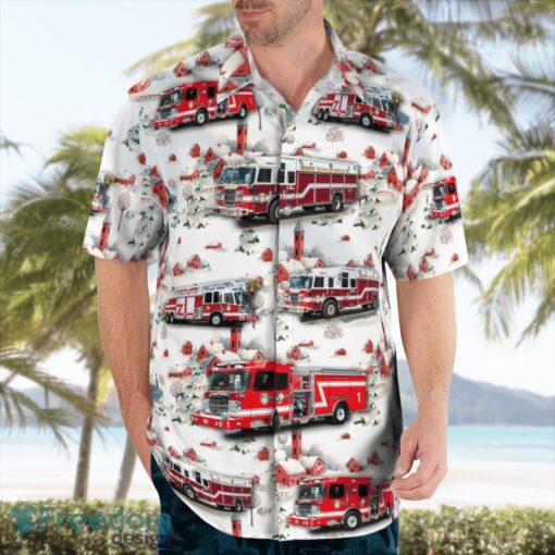 Houston Fire Department Christmas Aloha Hawaiian Shirt Product Photo 3