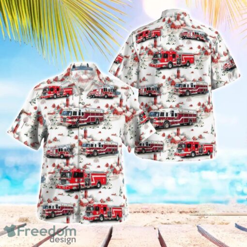 Houston Fire Department Christmas Aloha Hawaiian Shirt Product Photo 1