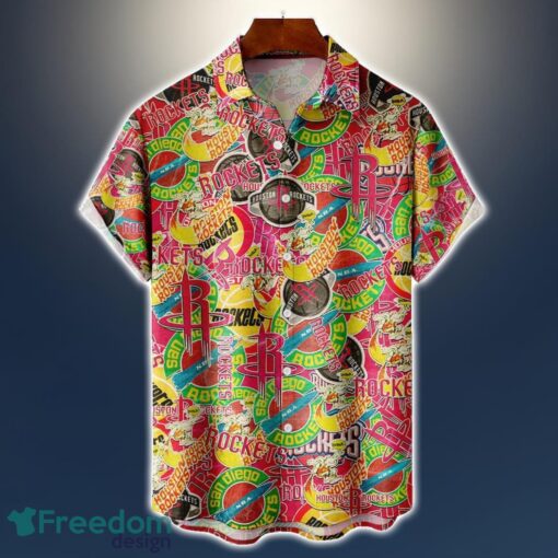 Houston Rockets Logo All Printed 3D Hawaiian Shirt For Fans NBA Hawaiian Shirt Product Photo 1