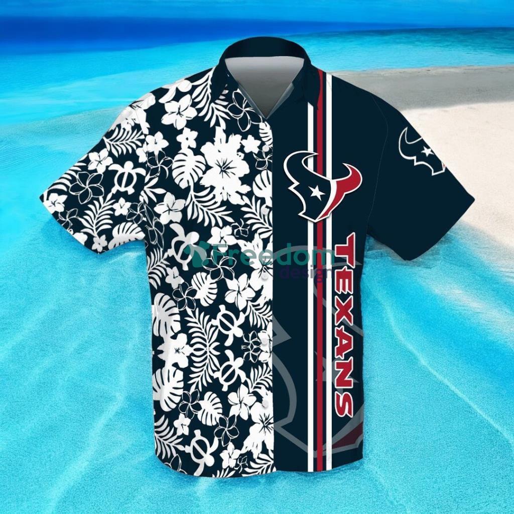 Houston Texans 3D Flower Hibiscus Hawaiian Shirt image Houston Texans 3D Flower Hibiscus Hawaiian Shirt Product Photo 1