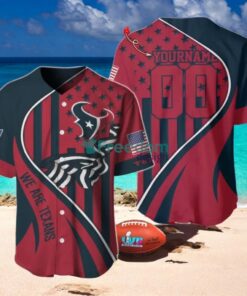 Houston Texans Custom Name And Number Slogan Baseball Jersey Shirt