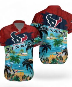Houston Texans Logo Combo Hawaiian Shirt And Short Trending Summer For Fans