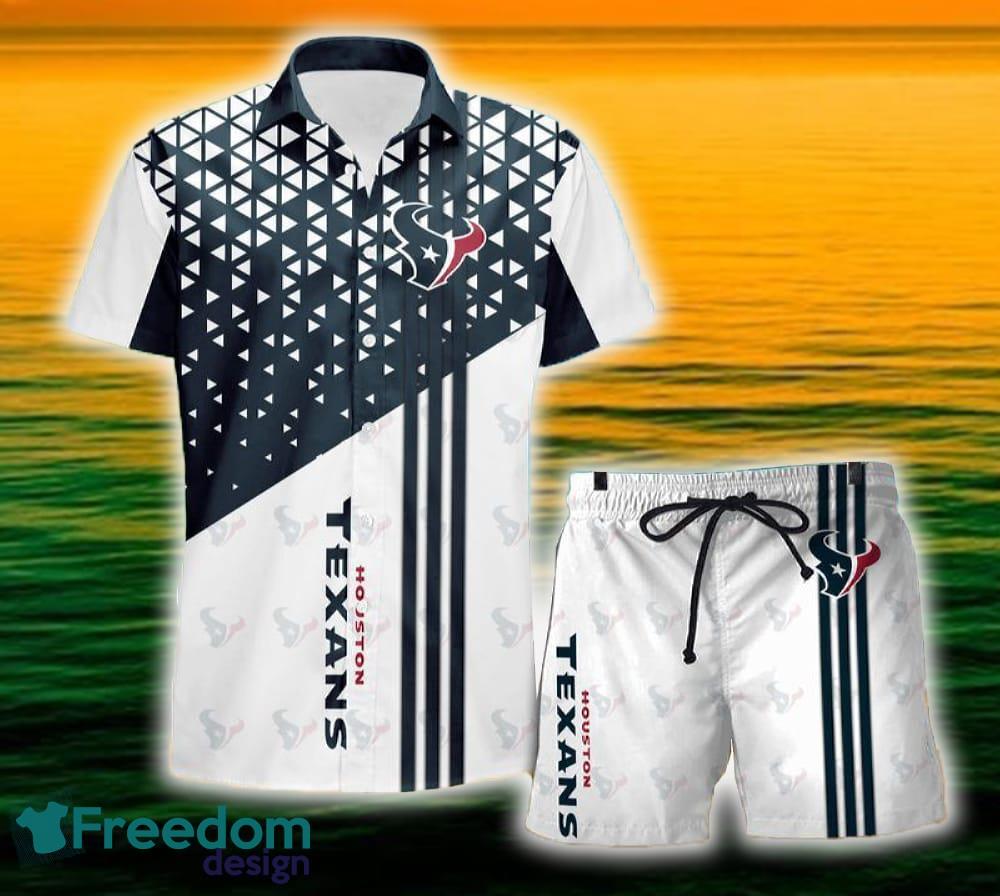 Houston Texans Triangle Abstract Pattern Hawaii Shirt and Shorts Summer For Beach Fans image Houston Texans Triangle Abstract Pattern Hawaii Shirt and Shorts Summer For Beach Fans - Houston Texans Triangle Abstract Pattern Hawaii Shirt and Shorts Summer For Beach Fans