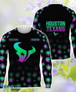 Houston Texans Weed pattern All Over Printed 3D T-Shirt Hoodie Sweatshirt Custom Name Product Photo 2