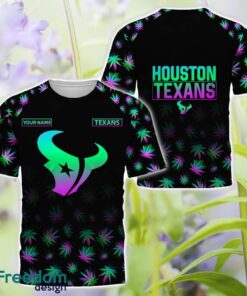 Houston Texans Weed pattern All Over Printed 3D T-Shirt Hoodie Sweatshirt Custom Name Product Photo 3