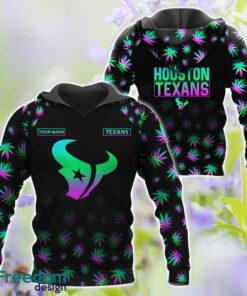 Houston Texans Weed pattern All Over Printed 3D T-Shirt Hoodie Sweatshirt Custom Name Product Photo 1