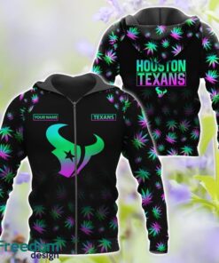 Houston Texans Weed pattern All Over Printed 3D T-Shirt Hoodie Sweatshirt Custom Name Product Photo 4