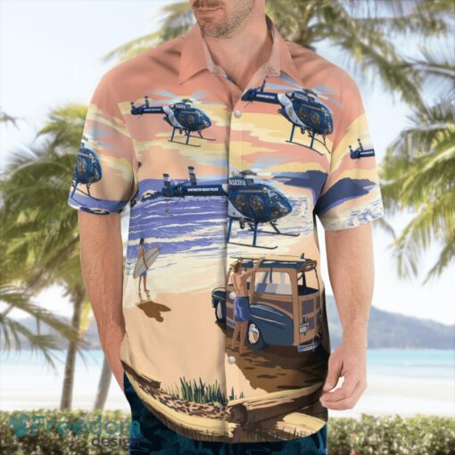 Huntington Beach Police Department McDonnell Douglas MD-500N 3D Hawaiian Shirt Product Photo 4