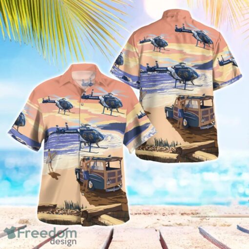 Huntington Beach Police Department McDonnell Douglas MD-500N 3D Hawaiian Shirt Product Photo 1