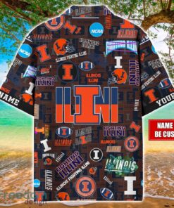 Illinois Fighting Illini Logo Hawaiian Shirt For Fans Trending Beach Shirt Custom Name Product Photo 2