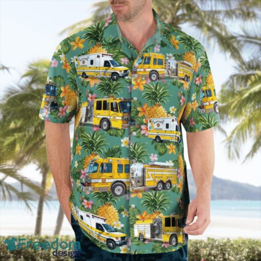 Illinois, Pingree Grove Fire Protection District 3D Summer Aloha Hawaiian Shirt Product Photo 4