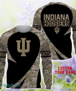 Indiana Hoosiers AOP Hoodie T-Shirt Sweatshirt Camo Pattern Veteran Custom Name Gift For Father's day Product Photo 3