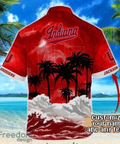 Indiana Hoosiers NCAA Hawaiian Shirt Coconut Tree Waves Beach Hawaii Shirt Custom Name For Fans Product Photo 3