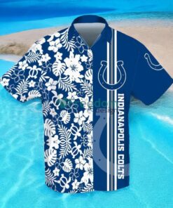 Indianapolis Colts 3D Flower Hibiscus Hawaiian Shirt Indianapolis Colts 3D Flower Hibiscus Hawaiian Shirt
