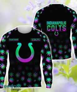 Indianapolis Colts Weed pattern All Over Printed 3D T-Shirt Hoodie Sweatshirt Custom Name Product Photo 2