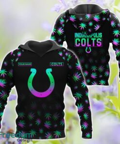 Indianapolis Colts Weed pattern All Over Printed 3D T-Shirt Hoodie Sweatshirt Custom Name