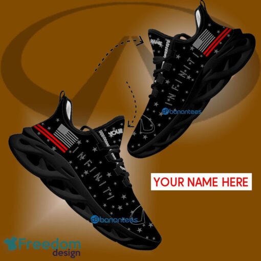 Infiniti Car Racing Running Sneaker Emblem Custom Name Gift Max Soul Shoes USA Flag Star New For Fans - Infiniti Car Racing Running Shoes New Trending Personalized Photo 1