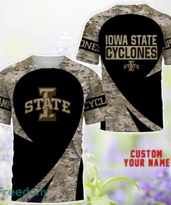 Iowa State Cyclones AOP Hoodie T-Shirt Sweatshirt Camo Pattern Veteran Custom Name Gift For Father's day Product Photo 2