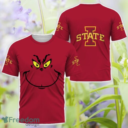 Iowa State Cyclones Grinch Face All Over Printed 3D T-Shirt Sweatshirt Hoodie Product Photo 3