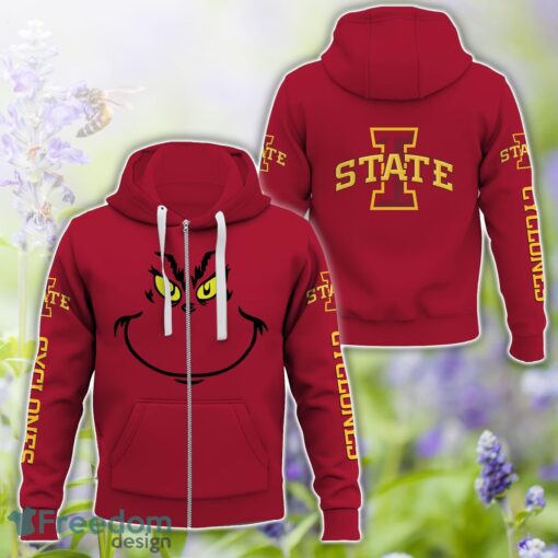 Iowa State Cyclones Grinch Face All Over Printed 3D T-Shirt Sweatshirt Hoodie Product Photo 4