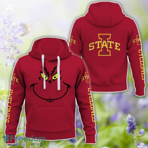 Iowa State Cyclones Grinch Face All Over Printed 3D T-Shirt Sweatshirt Hoodie Product Photo 1