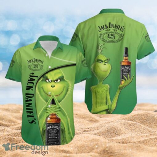 Jack Daniels Grinch The Grinch Summer Green Shirt Full Over Print Hawaiian Shirt Product Photo 1