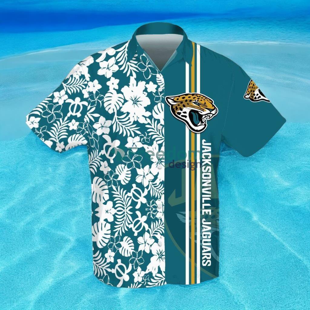 Jacksonville Jaguars 3D Flower Hibiscus Hawaiian Shirt image Jacksonville Jaguars 3D Flower Hibiscus Hawaiian Shirt Product Photo 1
