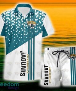 Jacksonville Jaguars Triangle Abstract Pattern Hawaii Shirt and Shorts Summer For Beach Fans