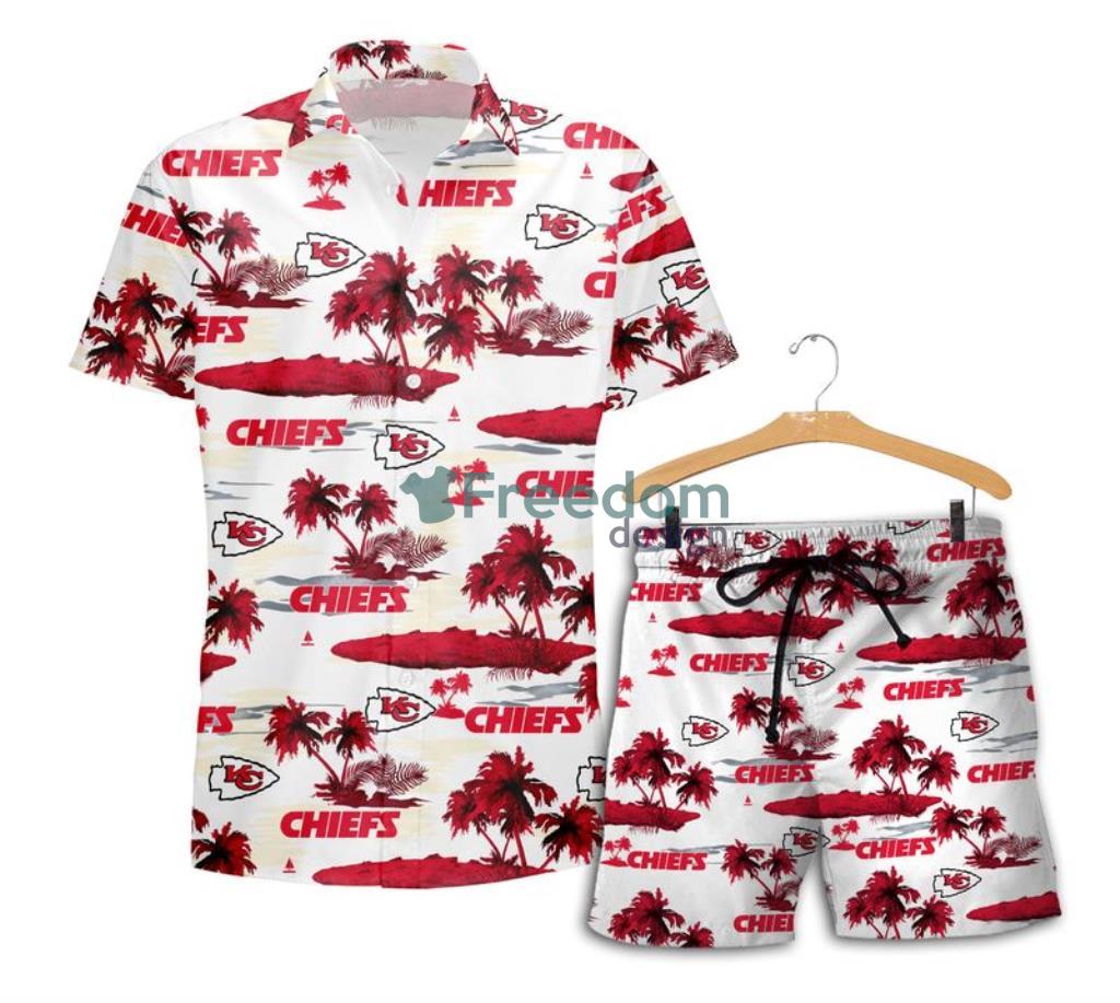 Kansas City Chiefs Coconut Tree Pattern Hawaii Shirt and Shorts Summer Trrending image Kansas City Chiefs Coconut Tree Pattern Hawaii Shirt and Shorts Summer Trrending Product Photo 1