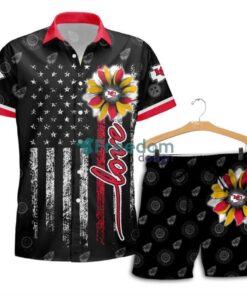 Kansas City Chiefs Sunflower Stripe Pattern Hawaii Shirt and Shorts Summer Black