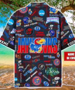 Kansas Jayhawks Logo Hawaiian Shirt For Fans Trending Beach Shirt Custom Name Product Photo 2