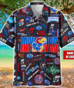 Kansas Jayhawks Logo Hawaiian Shirt For Fans Trending Beach Shirt Custom Name Product Photo 1