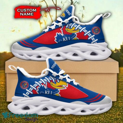 Kansas Jayhawks NCAA Max Soul Shoes Big Logo And Custom Name Sneakers For Men Women Product Photo 2