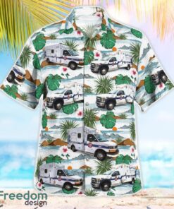 Kentucky, Oldham County EMS 3D Summer Aloha Hawaiian Shirt Product Photo 3