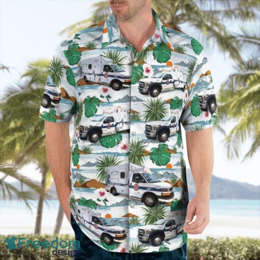 Kentucky, Oldham County EMS 3D Summer Aloha Hawaiian Shirt Product Photo 4