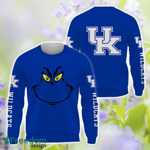 Kentucky Wildcats Grinch Face All Over Printed 3D T-Shirt Sweatshirt Hoodie Product Photo 2