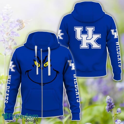 Kentucky Wildcats Grinch Face All Over Printed 3D T-Shirt Sweatshirt Hoodie Product Photo 4