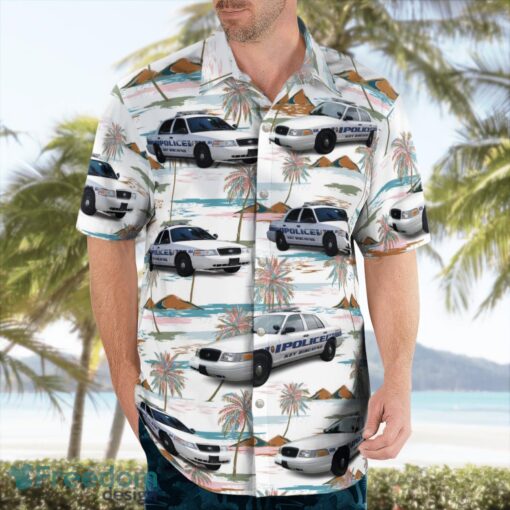 Key Biscayne Florida Police 3D Summer Aloha Hawaiian Shirt Product Photo 4