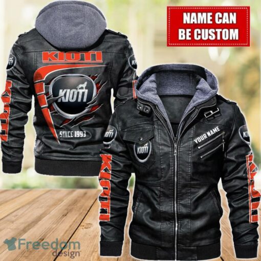 Kioti 2D Leather Jacket For Men Custom Name Special Gift Ideas Product Photo 1