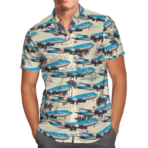 KLM Royal Dutch Airlines Boeing 747-406M Hawaiian Shirt All Over Print Product Photo 2