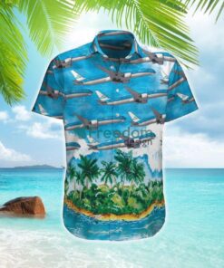 KLM Royal Dutch Airlines Boeing 787-10 Dreamliner Hawaiian Shirt Blue Shirt Product Photo 1